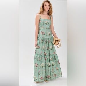 agua by agua bendita lima embroidered butterfly linen maxi dress Women's Lima Monarca Crema Maxi Dress 10364 L
